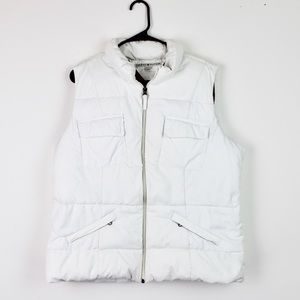 🦋Tommy Hilfiger White Puffer Vest, Minimalist, Preppy, Chic, Athleisure,